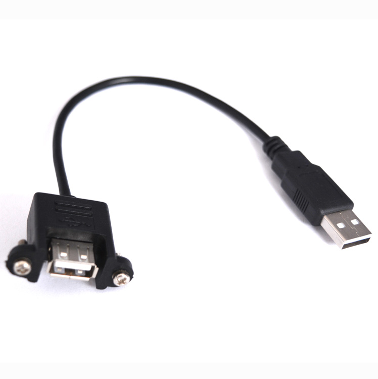 USB female device connection cable with ears